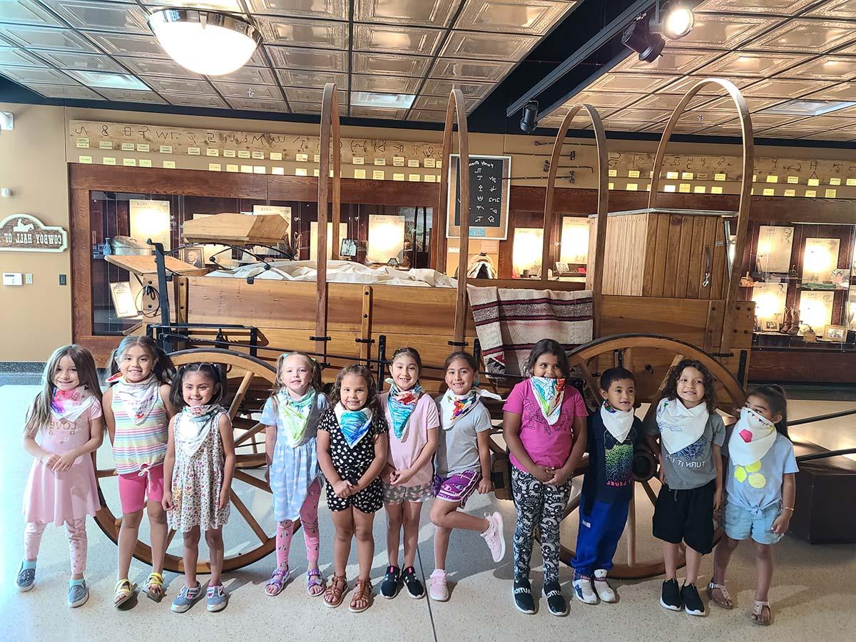 Children in front of a Chuckwagon